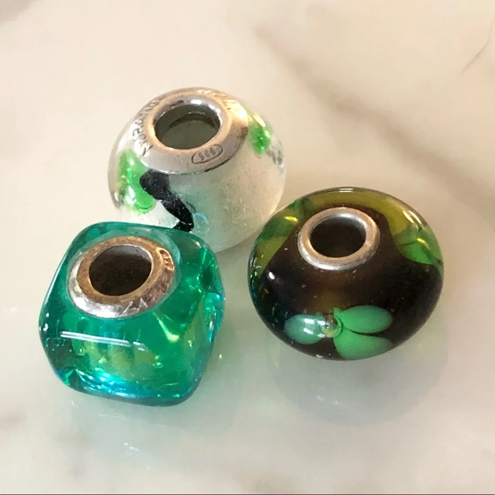 ⭐️ Bundle of 3 Italy Murano Glass Beads - Picture 2 of 5